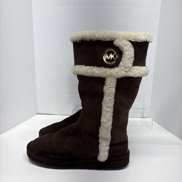 Michael Kors Women’s Winter Tall Winter Suede Boots Walnut Size 8 - Picture 4 of 9